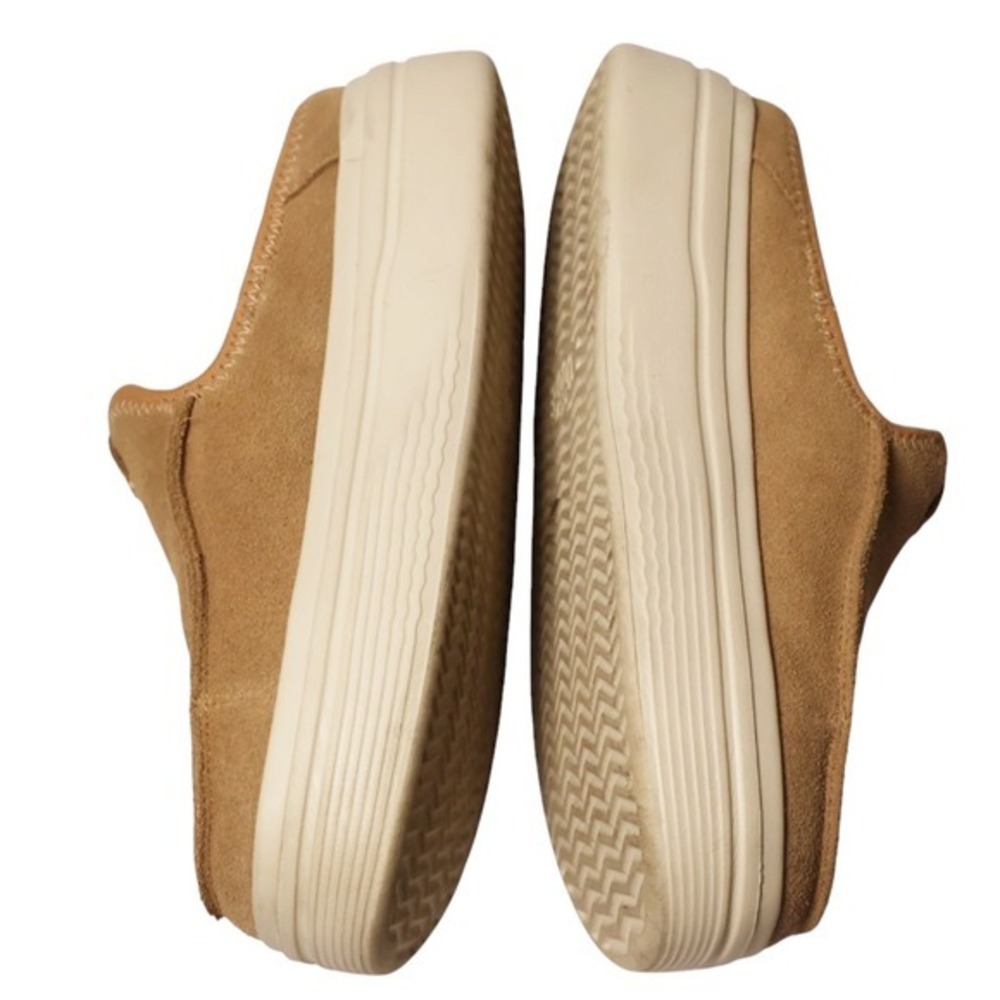 HEY DUDE Austin Lift Classic Tan Suede Platform Mule Slip On Clogs Size 7 - Picture 6 of 13